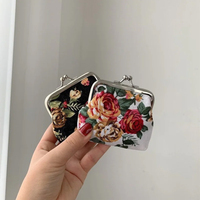 Fashion Rose Coin Purses Holder Women Mini Change Wallets Girl Money Bag Coin Bag Children Zipper Small Pouch Key Pockets