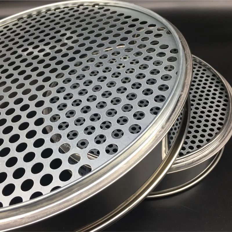 Aperture Lab Soil Standard Test Sieve Stainless Steel 200mm Diam Round holes 1/2/3/4/5/6/7/8/9/10/15/20mm