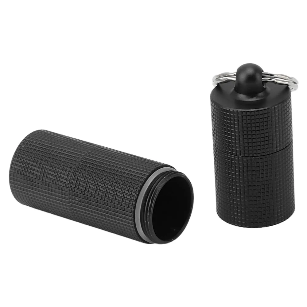 Waterproof Keychain Medicine Holder 3 Compartments Aluminum Alloy Pill Holder Compact Anti Skid Pill Case Outdoor Activities