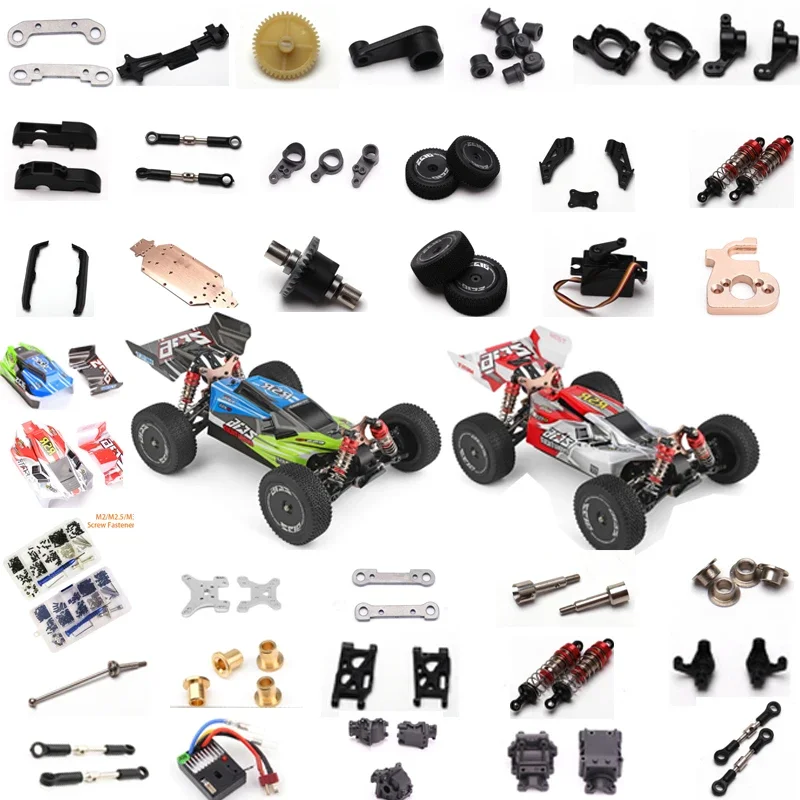 Wltoys-Peças De Reposição Para Carro RC, Redução Da Engrenagem, Amortecedores, Pneu, Plástico, Braço De Balanço, C Seat, Assento Do Veículo, Motor