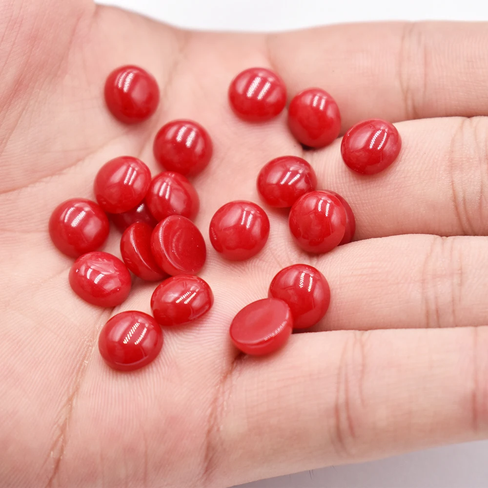 Großhandel 50 Stück/Lot Modische, hochwertige 10mm gemischte runde CAB-CABOCHON Natursteinperlen für Schmuckzubehör, kostenloser Versand – Detail 7