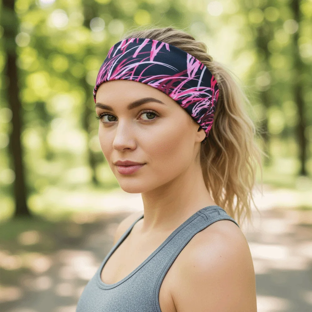 Graffiti Printed Yoga Headband Elastic Breathable Sport Hairband Sweat-absorbent Hair Accessories Women's Hairband Sports