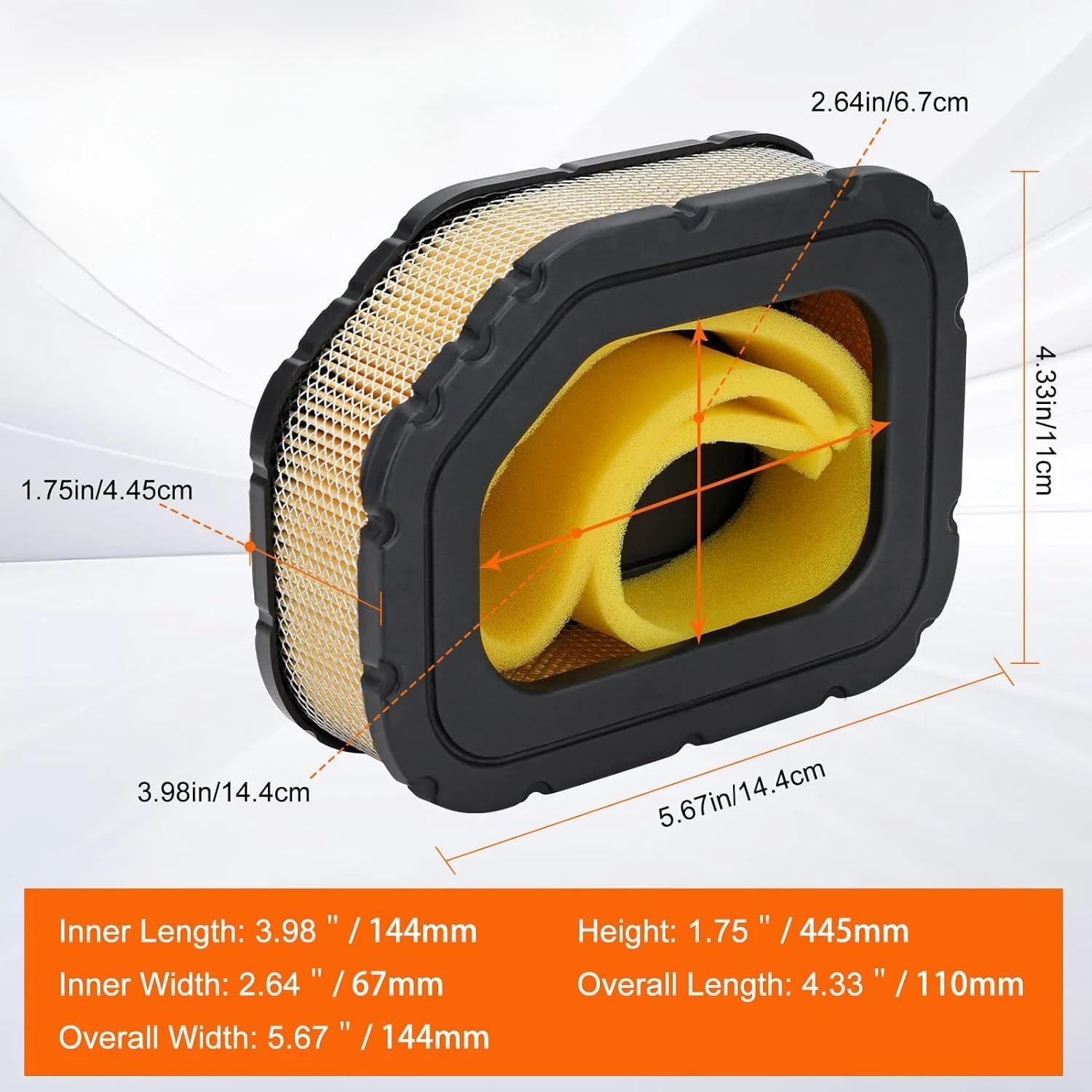 3288303-S1 Air Filter and Pre Cleaner for Kohler Courage SV710  SV735 SV740 Engines 20-27 HP LT1050 LT1045 LT1046（2PCS）