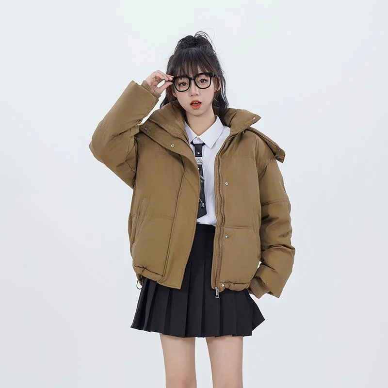 New Winter Down Cotton Jacket Women Cotton Coat Parker Versatile Hooded Thick Loose Korean Version Keep Warm Overcoat 4