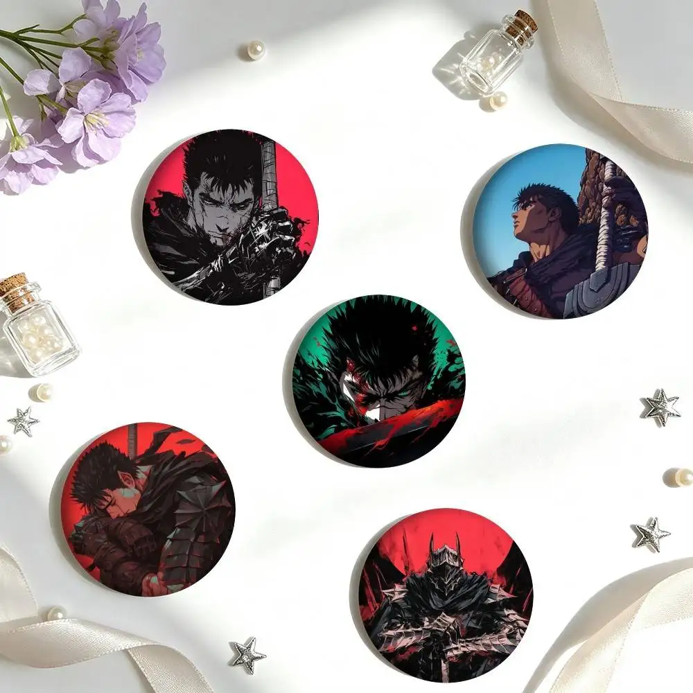 Berserk Guts Anime 25 32 44 58 75mm Badges Personalized Round Brooches Pins Accessory Gift