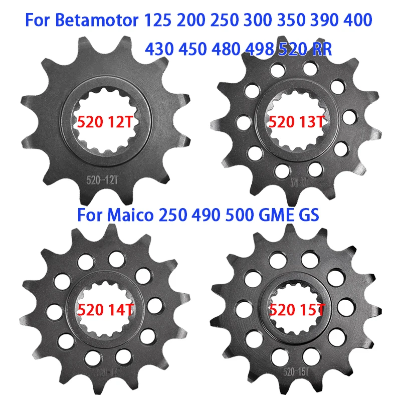 

520 12T 13T 14T 15T Front Sprocket For Betamotor 125 200 250 300 350 390 400 430 450 480 498 520 RR For Maico 250 490 500 GME GS