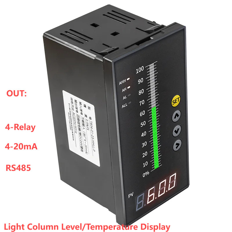 

4-Relay Water Level Controller for Pump RS485 Liquid Level Indicator 4-20mA Alarm Level Control Instrument with AC220V