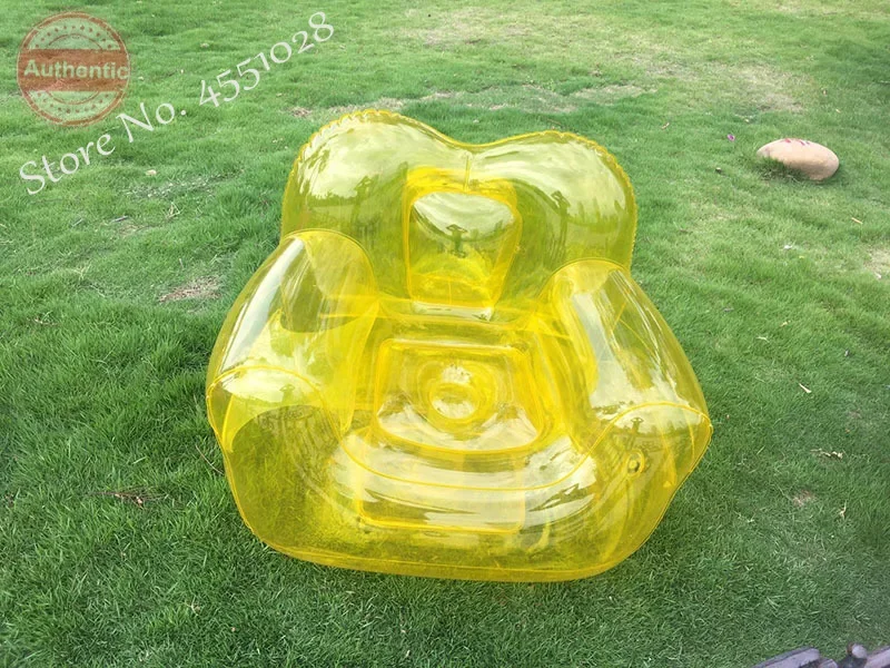 Transparent Single Air Sofa Inflatable Lounger Fashionable for Photo Taking Portable for Outdoor  Camping Swimming Pool Use