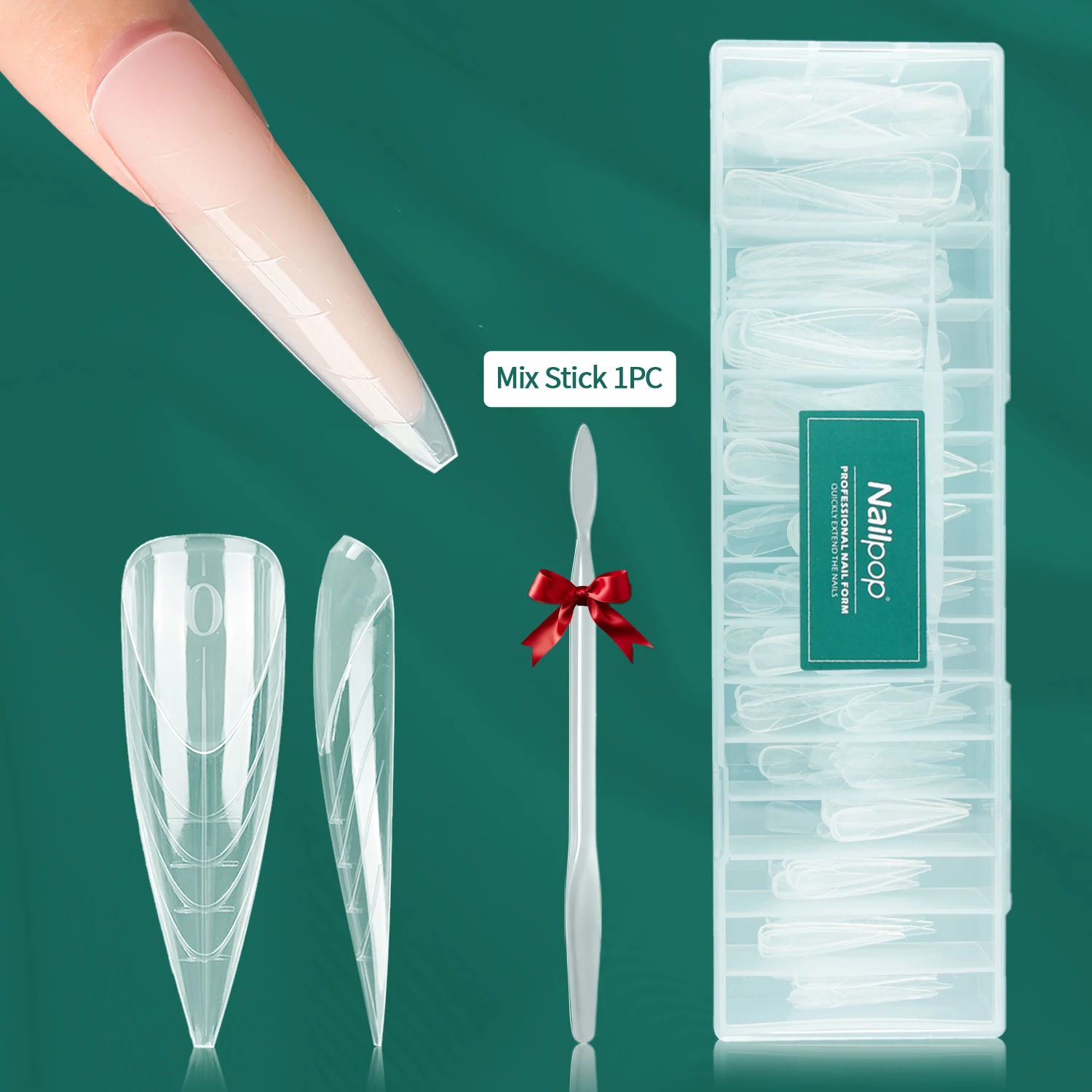 

NAILPOP 150 шт. французские ногти двойной формы прозрачные быстростроительные гелевые акриловые формы для ногтей подходят для домашнего маникюра DIY дизайн