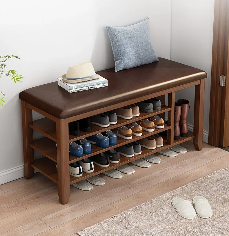 

Furniture wood entry shoe stool home door shoe cabinet seat stool one space saving artifact multi-layer partition