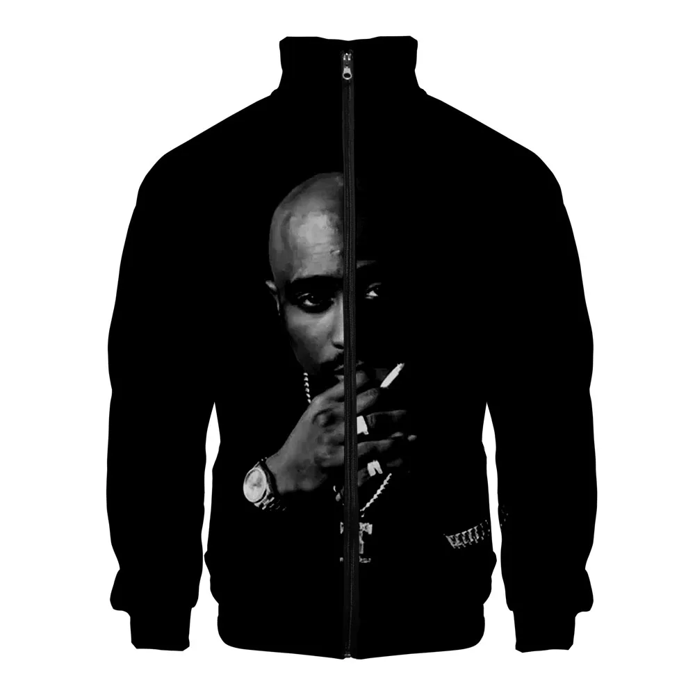 Jaket ritsleting 2PAC baru hoodie kasual dan pakaian musim semi 2PAC Sweatshirt Streetwear Fashion keren Highstreet musim gugur cetak