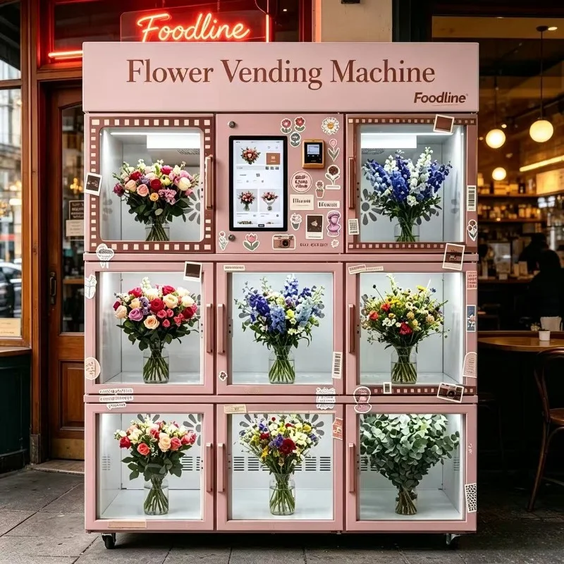 Refrigerated Flower Vending Machine For Fresh Bouquet Automatic Self‑Service Flower Locker Vending Machine Outdoor Unit