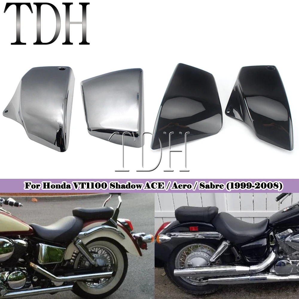 

Боковой обтекатель батарейного отсека, защита для Honda VT1100, Shadow ACE, VT 750, 400, Aero Sabre 99-08, Крышка батарейного отсека для мотоцикла, хром/черный