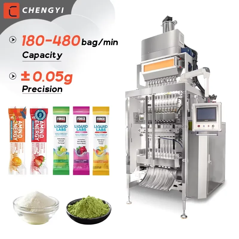 for Fully Automatic High Speed 10 Channel Energy Powder Bar Packaging Machine Multi Channel Instant Fruit Beverage Powder