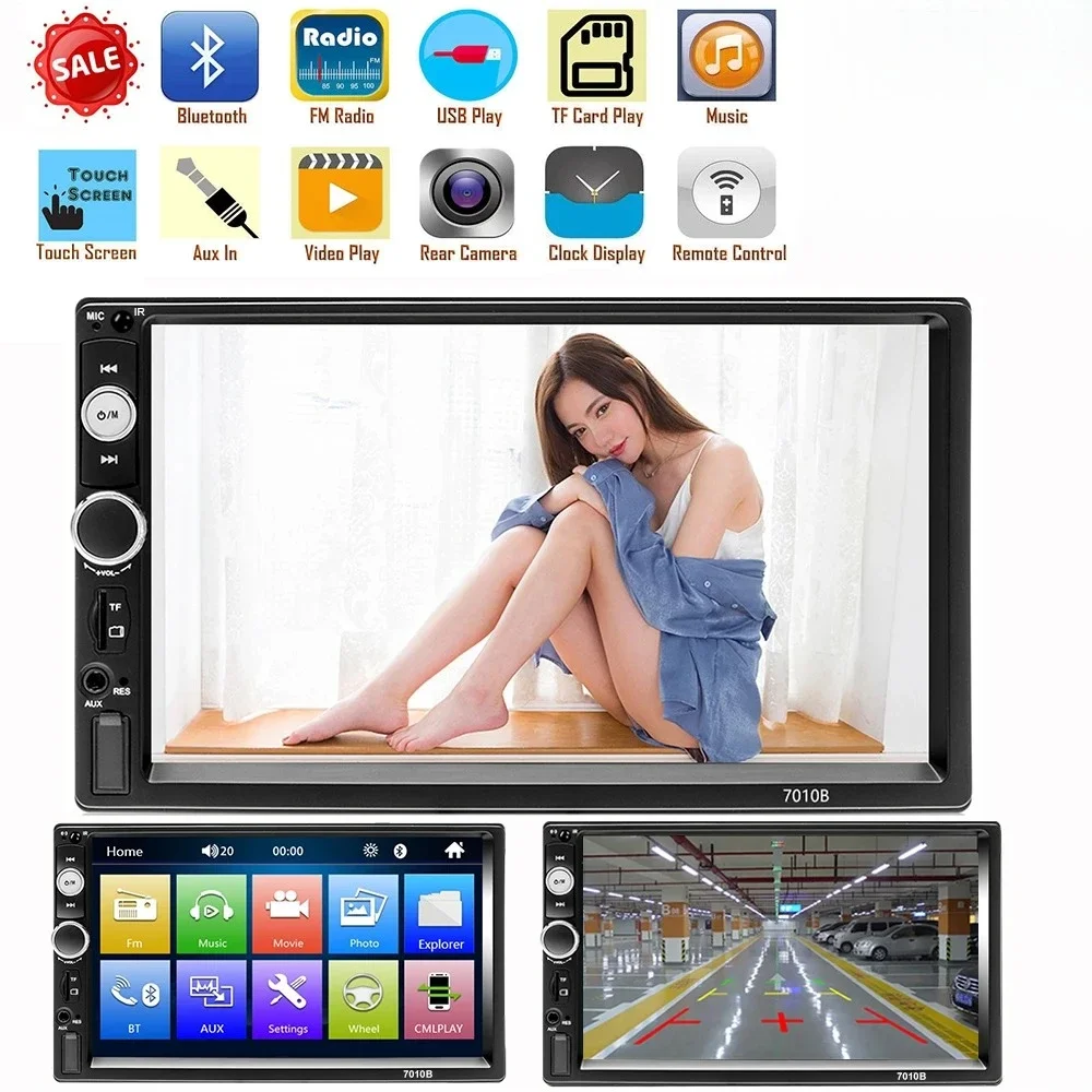 

Bileeko 2 din Car Radio 7" HD Autoradio Multimedia Player Touch Screen Auto audio Car Stereo MP5 Bluetooth USB TF FM Camera