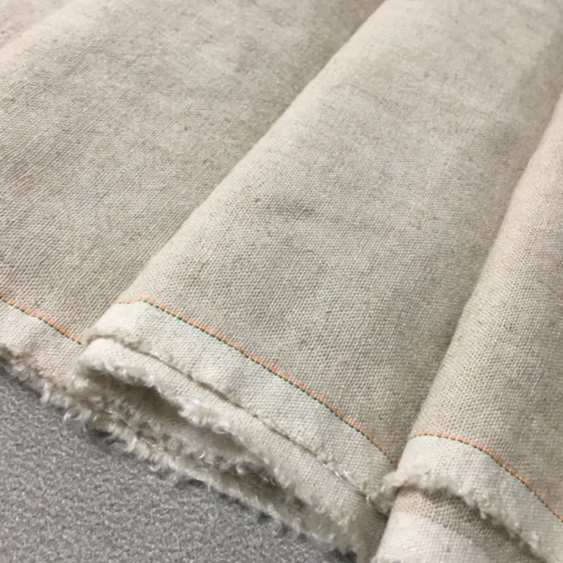 High-Quality Mika Khaki Cotton Linen Fabric Without Chemical Fiber Composition Clothing  Shirt Dress Pants Fabric Per Meter