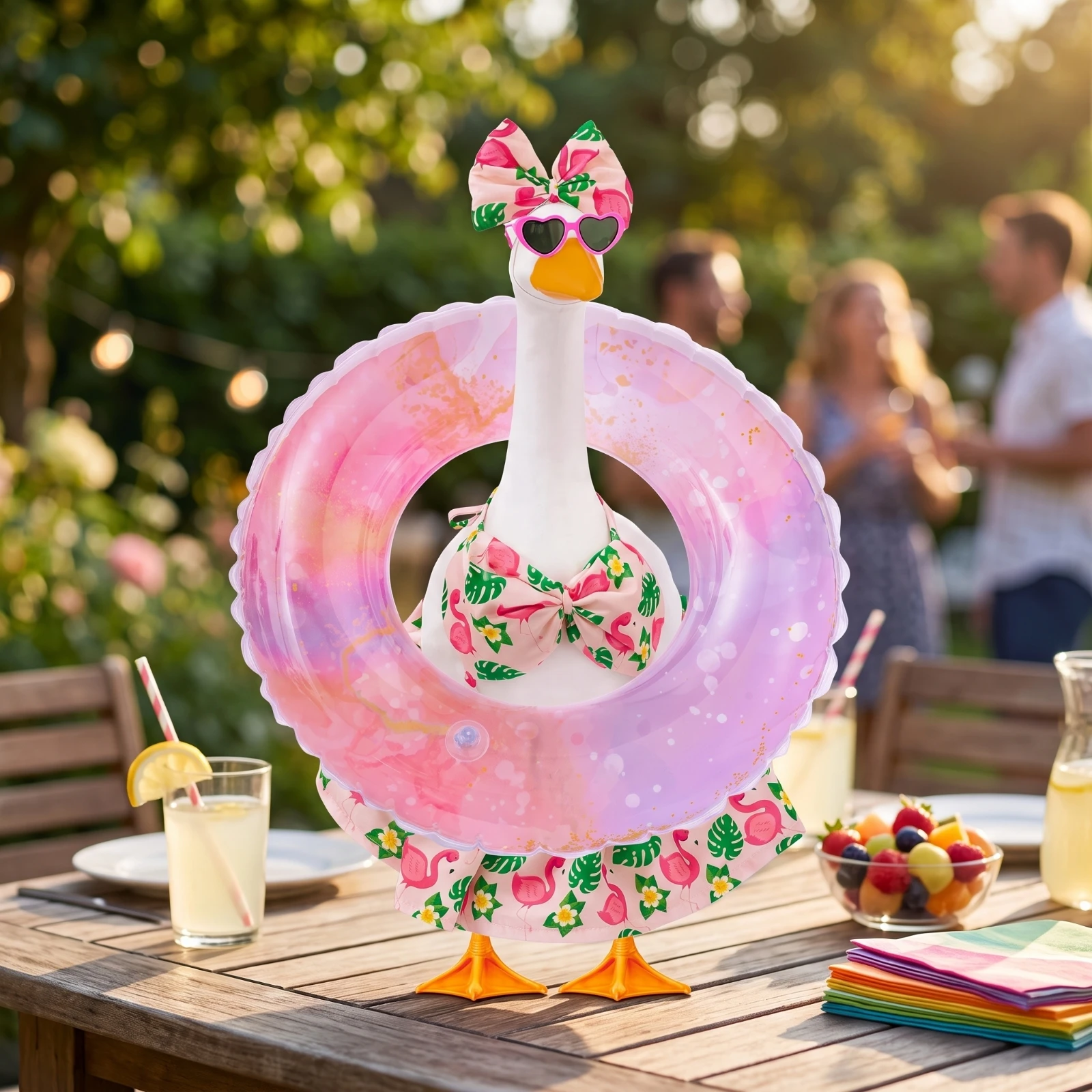 Lawn Goose Decoration Outfit Decorative Goose Dress with Swim Collar Bright Fun for Garden, Yard