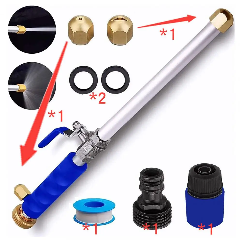 Leak-proof Garden Hose Attachment Garden Nozzle High Pressure Power Washer Wand for Garden Car Washing 2 Nozzles Leak-proof