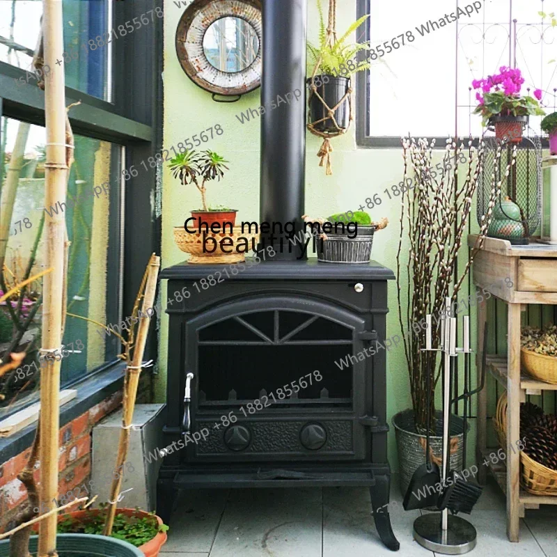 Hot sales  Fireplace real fire burning wood winter heating rural self-built house villa European cast iron independent heater