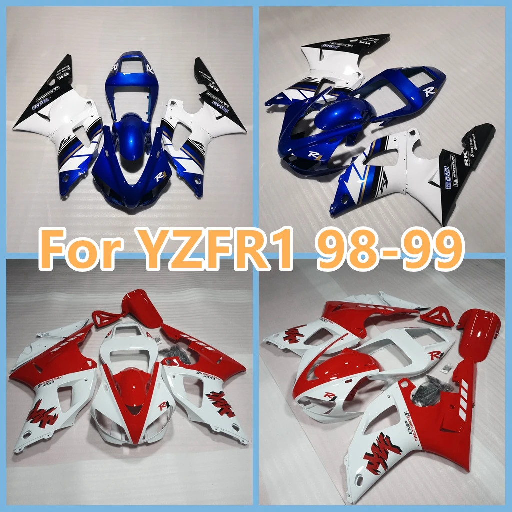 Prime Motorcycle Fairing Kits for YZFR1 1998 1999 YAMAHA YZF-R1 98 99 YZF1000 Chinese Body Rebuild Blue White Painted Bodywork