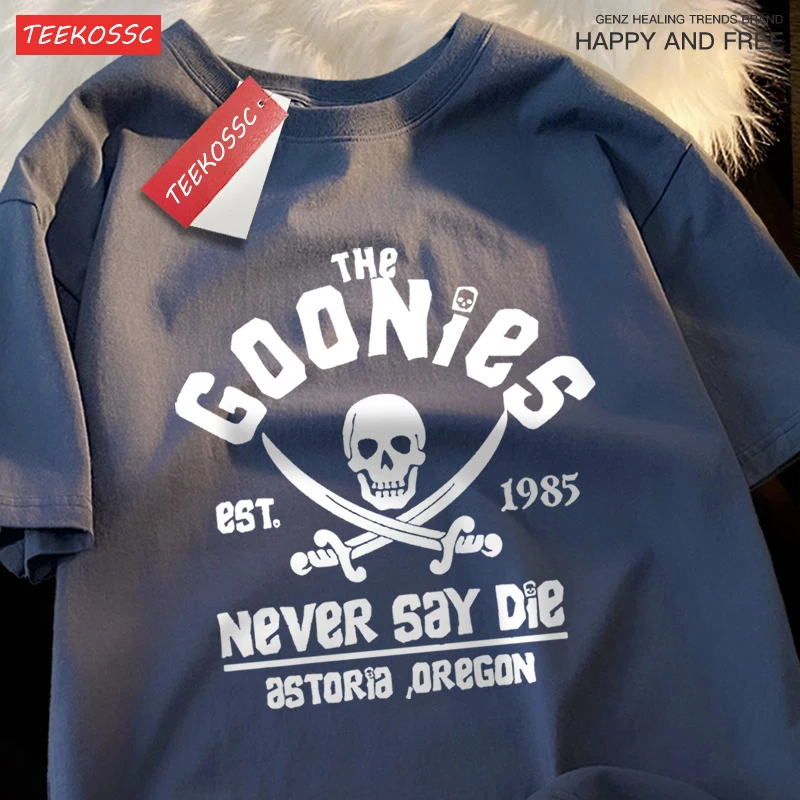 The Goonies Never Say Die T Shirts Men Women Comfortable Crewneck Tshirt Breathable Cotton T Shirts Street Loose Couple Clothing