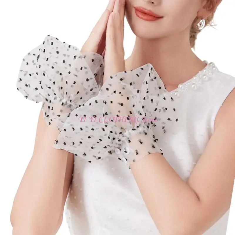 N5kf elegante e elegante braço tampa as mangas decorativas pulso elástico para mulheres decoração armilhas formais e