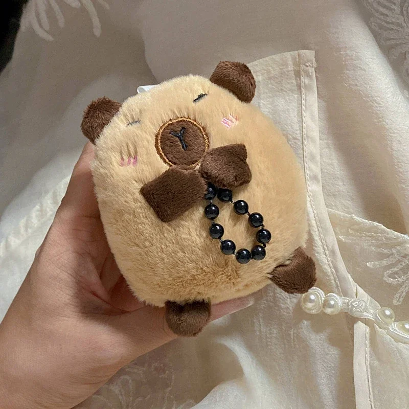 Stuffed Animals Plush Buddha Bead Capybara Style Plush Toy Pendant Girl Heart Super Cute Keychain Brithday Gift for Best Friend