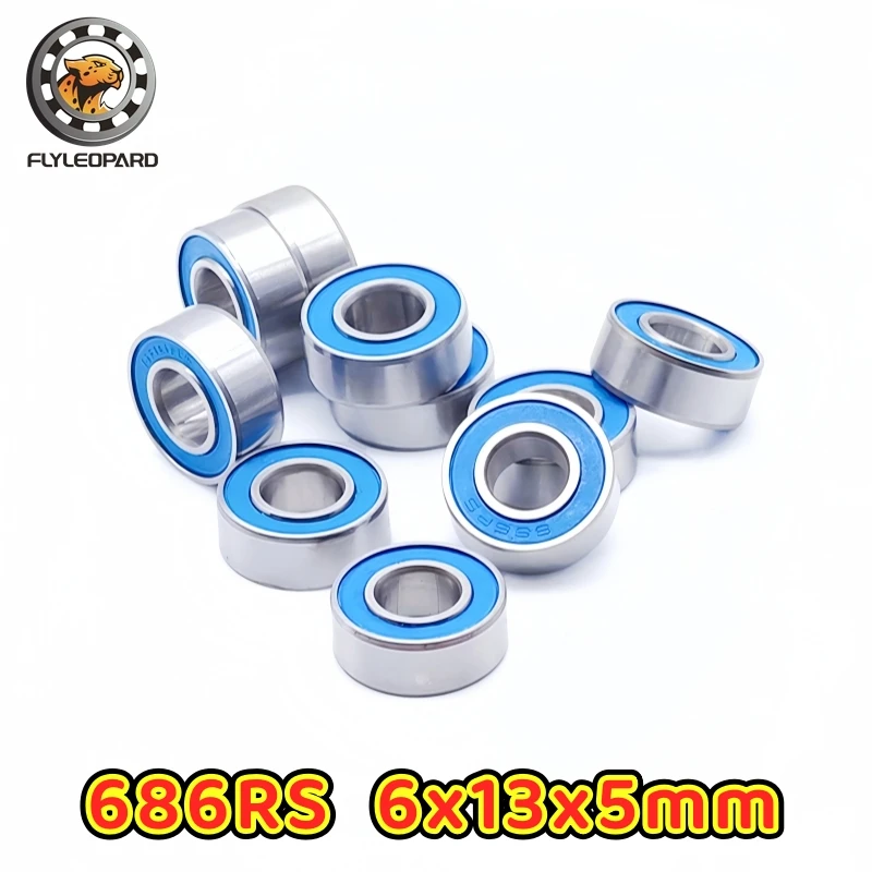 10pcs 6801-2RS Bearing 12x21x5mm Double Blue Rubber Sealed ABEC-7 Thin Section Ball Bearing 686 688 6800 6802 6803 6804 6805 2RS