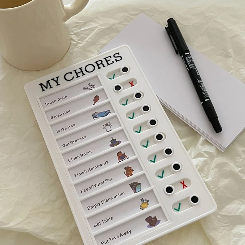 Multifunctional Chores Chart School -discipline Checker Kids Utensils Punch Card DIY Reminder