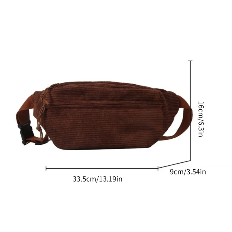 Fanny Pack Corduroy Waist Bag Travel Sport Bag for Girl Women Waist Pack