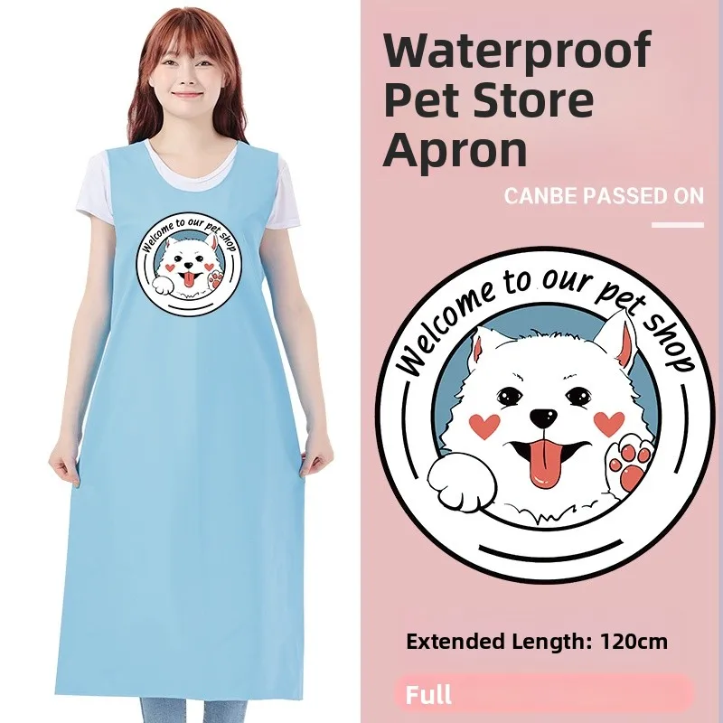 

Утолщенный кожаный фартук с водонепроницаемым покрытием для мужчин, для работы с животными, ухода за собаками, нескользящий, с нагрудным ремнем