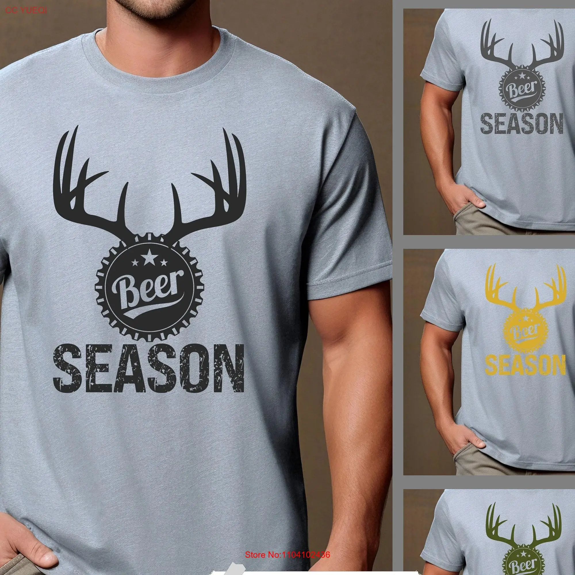 Beer Season Hunting T Shirt for Dad Funny Grandpa OktoberfesT long or short sleeves