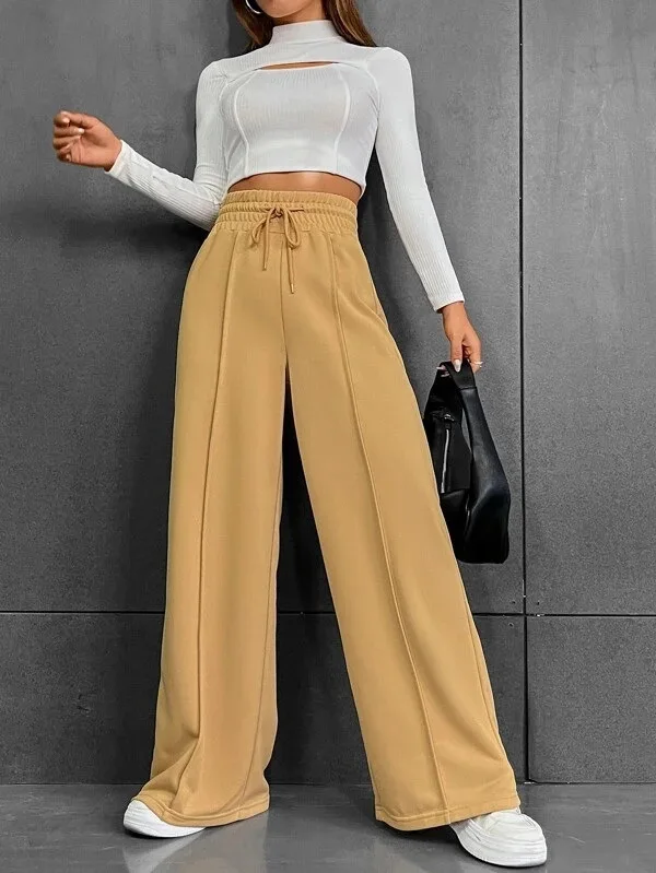 2025 New Sports Pants For Women In Autumn Straight Tube Loose Fitting Sanitary Pants Wide Leg Pants Outdoor Dance Casual Pant