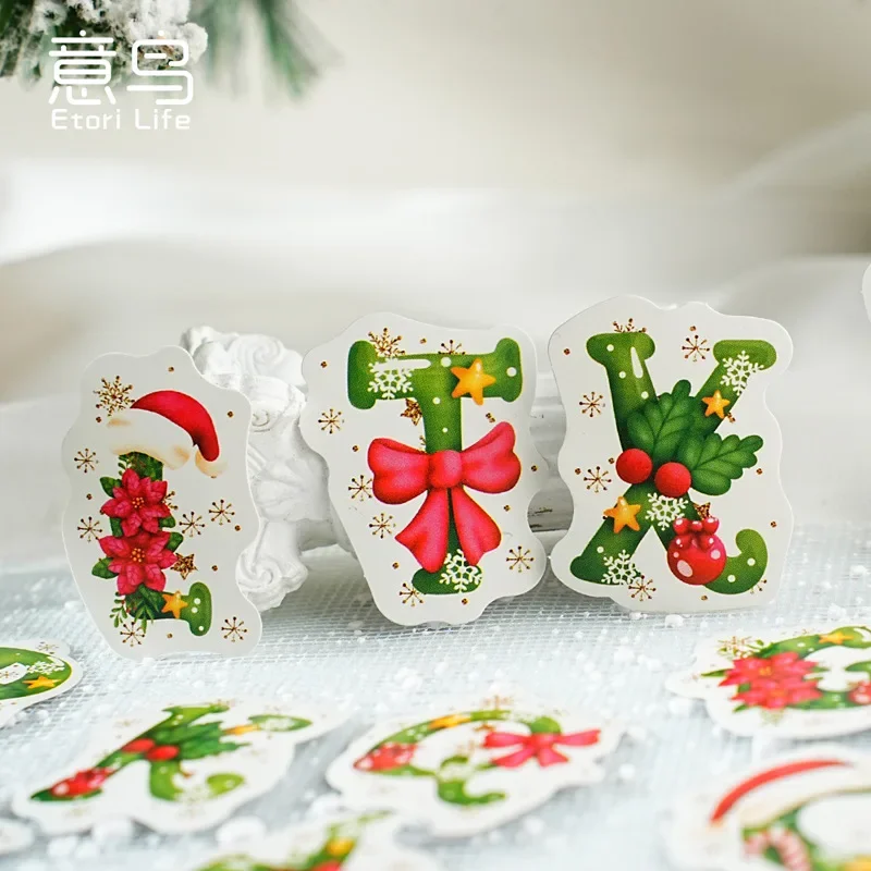 Vintage Christmas Day Stickers Die Cuts Sticker Collection Kit for DIY Scrapbooking Planner/Card Making/Journaling Project