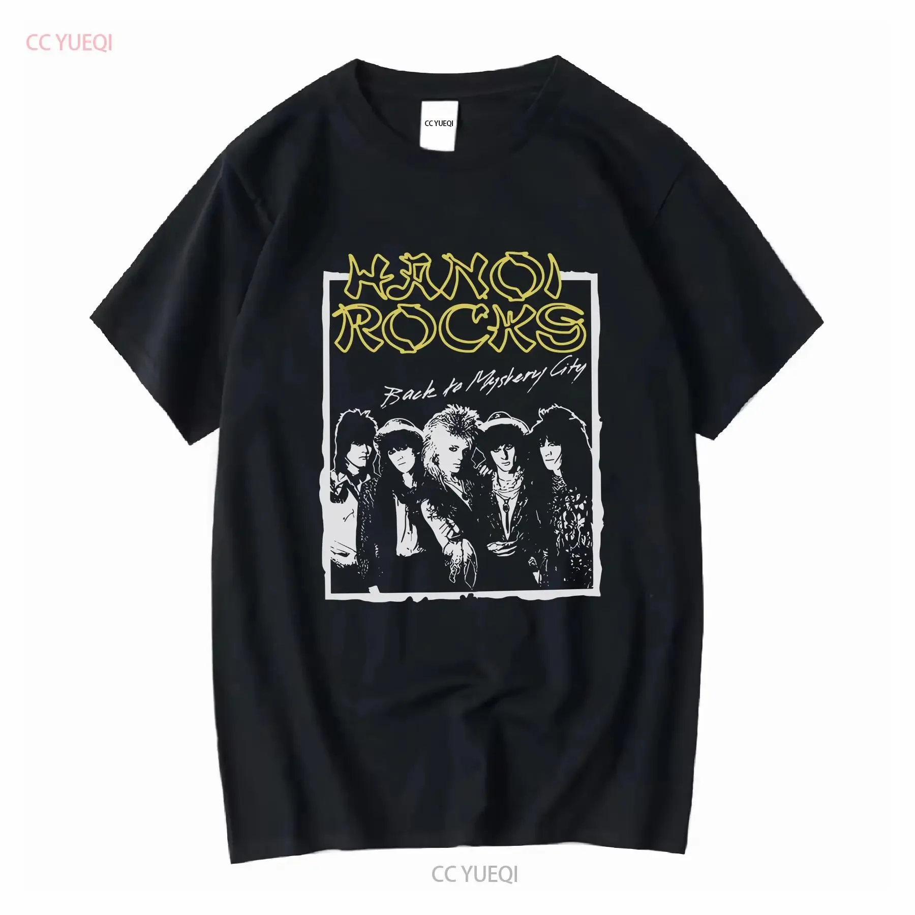 Hanoi Rocks Back To Mystery City Men's T Shirt long or short sleeves vintage Washed graphic Breathable Soft