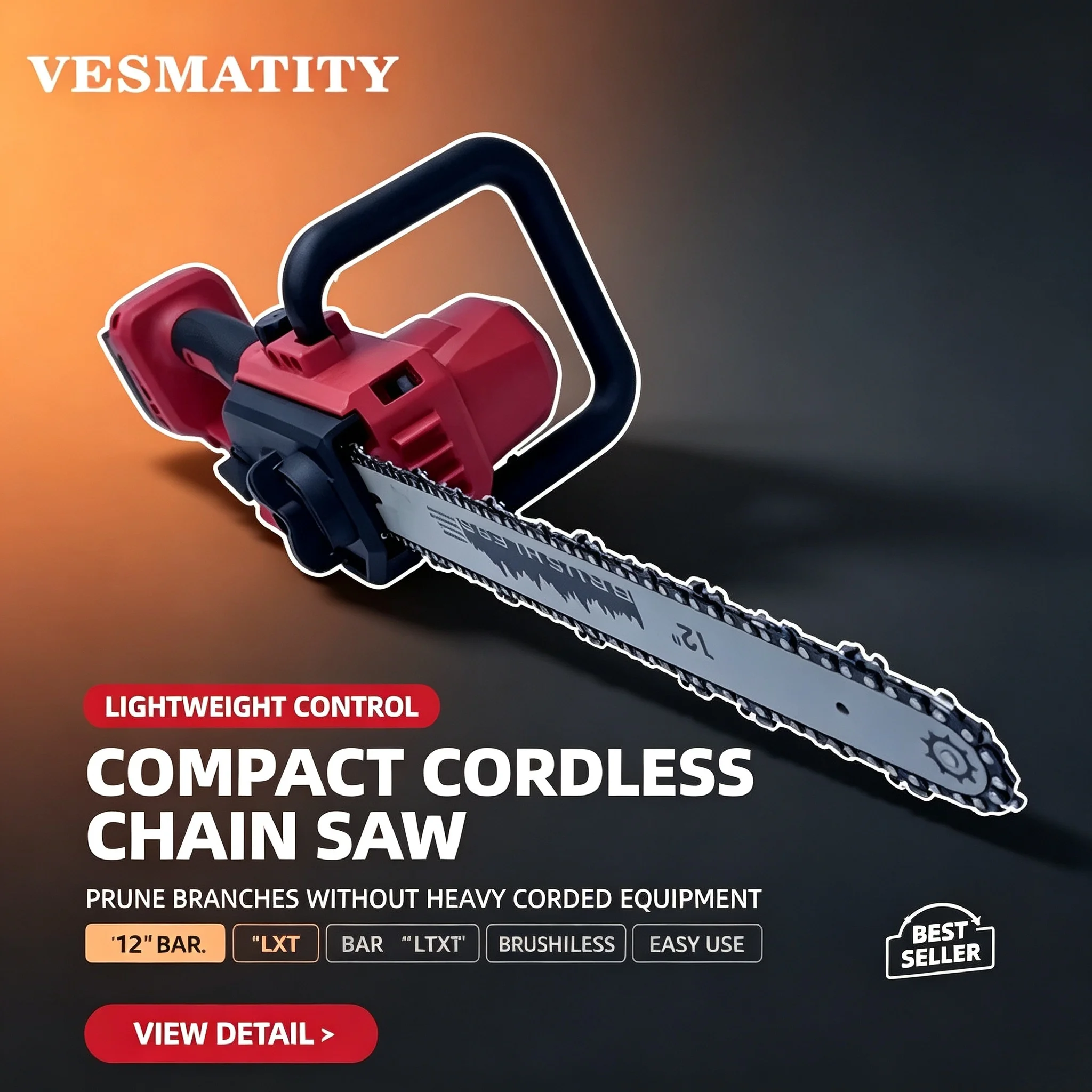 Brushless Chainsaw 12 Inch Auto Oiler Cordless Electric Saw for Tree Trimming Logging Wood Cutting For Milwaukee Battery Hot Max