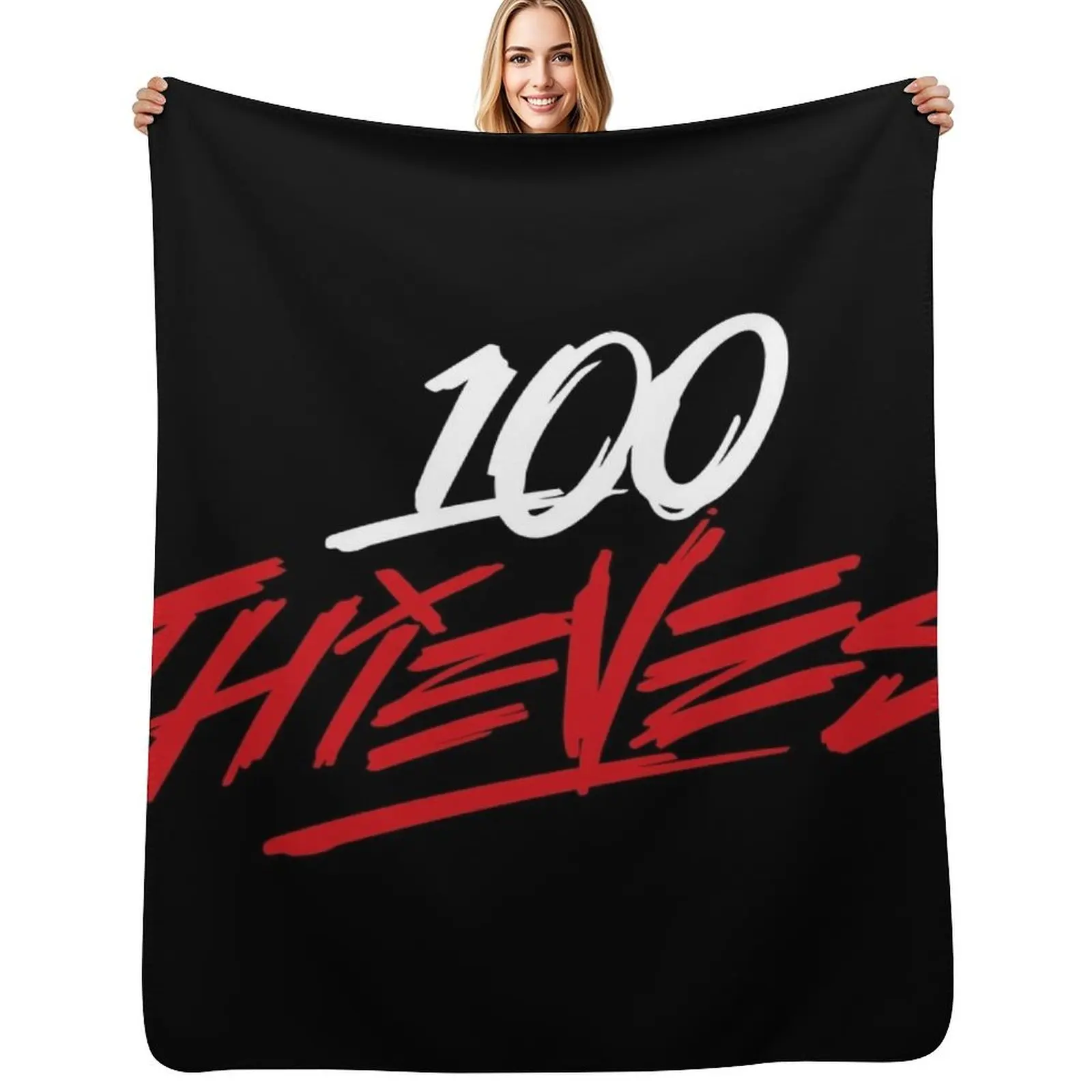 

Thieves Merch 100 Thieves Logo Throw Blanket funny gift Thermals For Travel Baby Personalized Gift Blankets