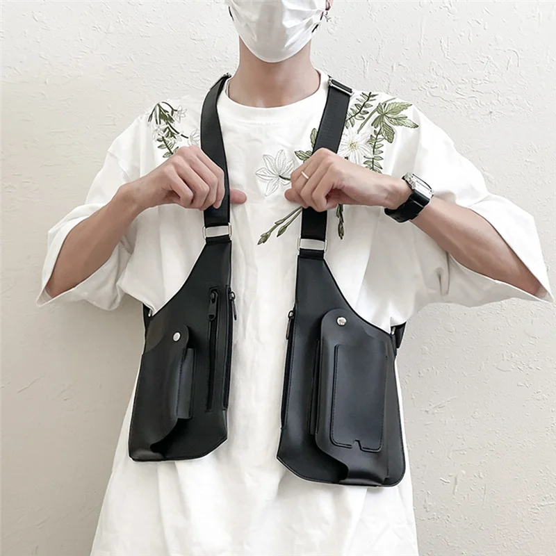 ABHS-متعددة الوظائف Crossbody التكتيكية تخزين حقائب كتف الرجال مكافحة سرقة حقيبة صدر للرجال جلدية الرياضة في الهواء الطلق