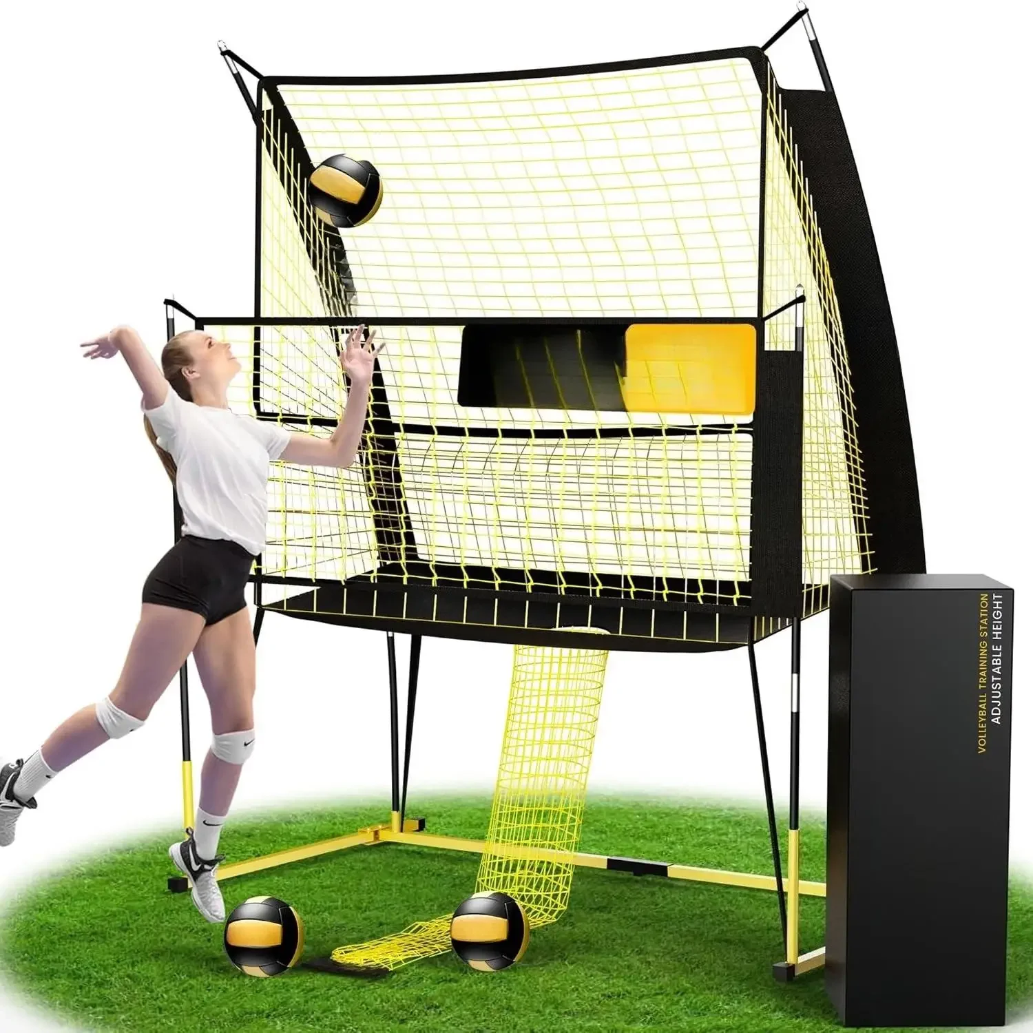 W_ バレーボール練習ネット設備システム - 頑丈、調整可能、持ち運び可能 |     精度、テクニック、スキルを向上させる