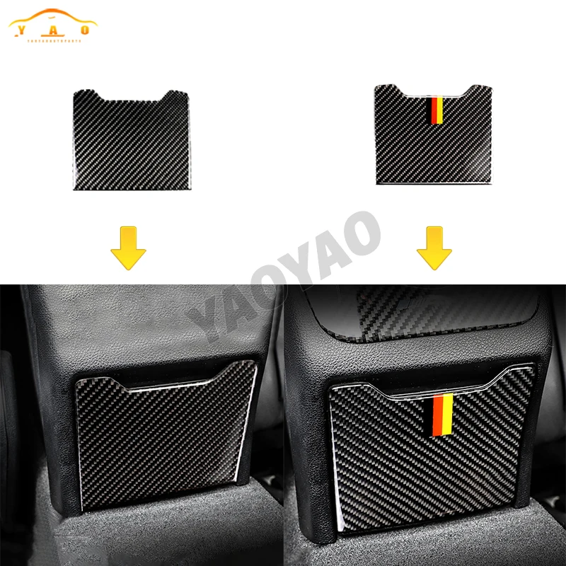 

Carbon Fiber For Mercedes Benz C Class W205 2015-2020 Car Rear Seat Storage Compartment Panel Trim Cover Sticker