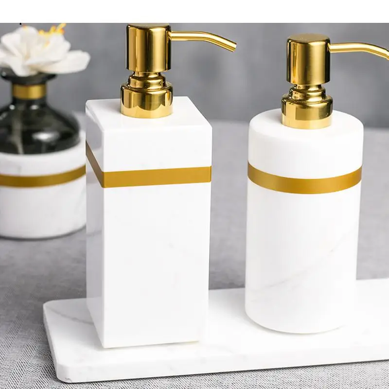 

1pc Foam Shampoo Dispenser Natural Marble Home Bathroom Shower Gel Bottles Kitchen Accessories Liquid Soap