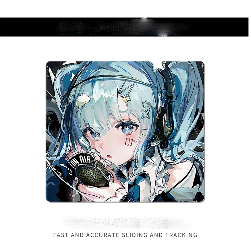 

Glass Without Locking Edges Mouse Pad Cute Secondary Yuan Girl E-sports Mouse Pad Computer Mouse Mat Laptop Deskmat