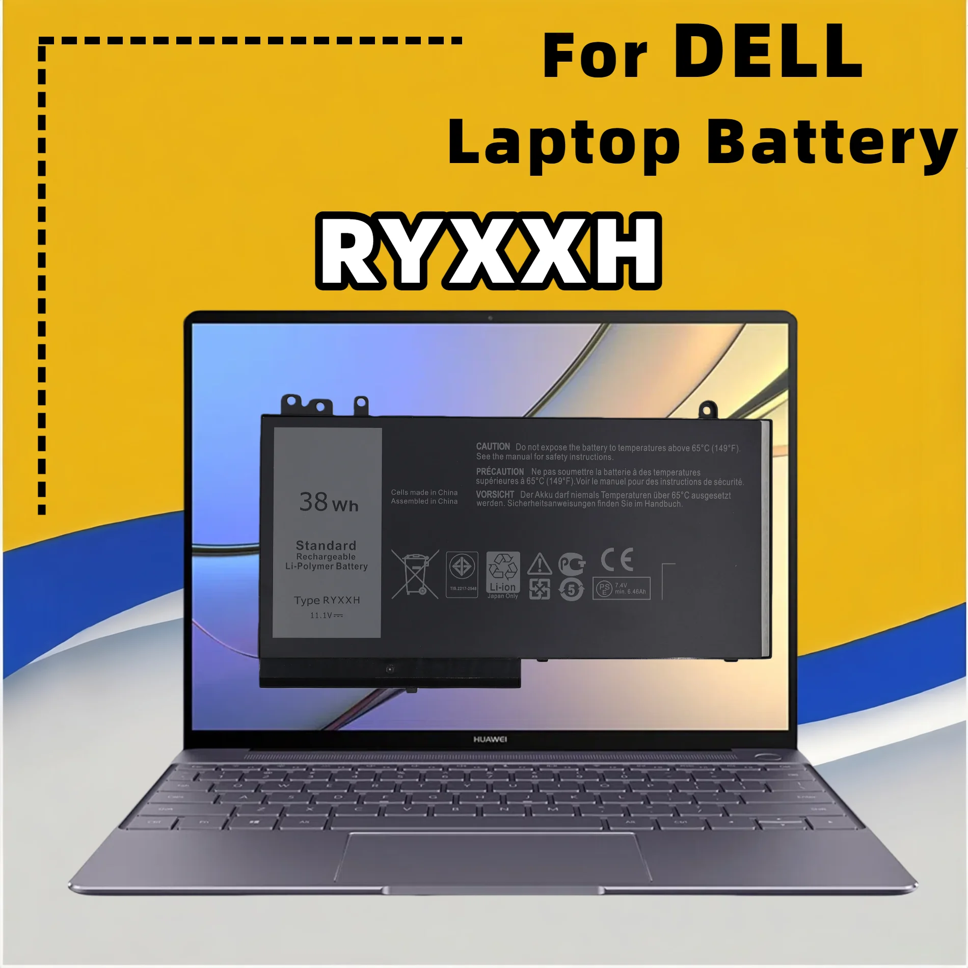 FRLESUI Battery RYXXH Laptop Battery For Dell Latitude 12 5000 11 3150 3160 3550 E5250 E5450 E5550 Series 13 months warranty
