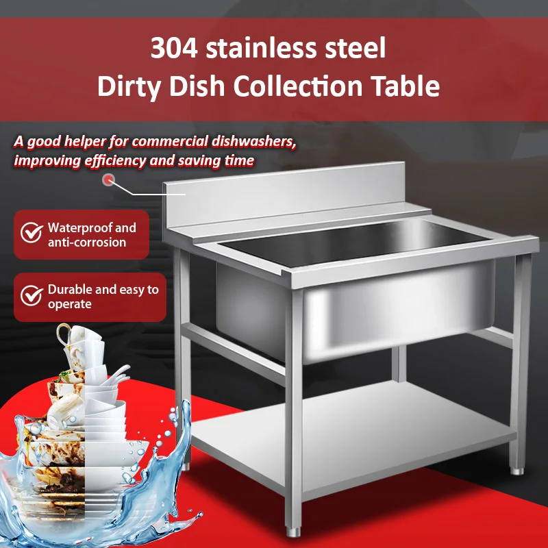 Maxky Commercial Stainless Steel Thawing Sink Thickened Deepened Double Soaking Vegetable Washing Disinfection Cabinet