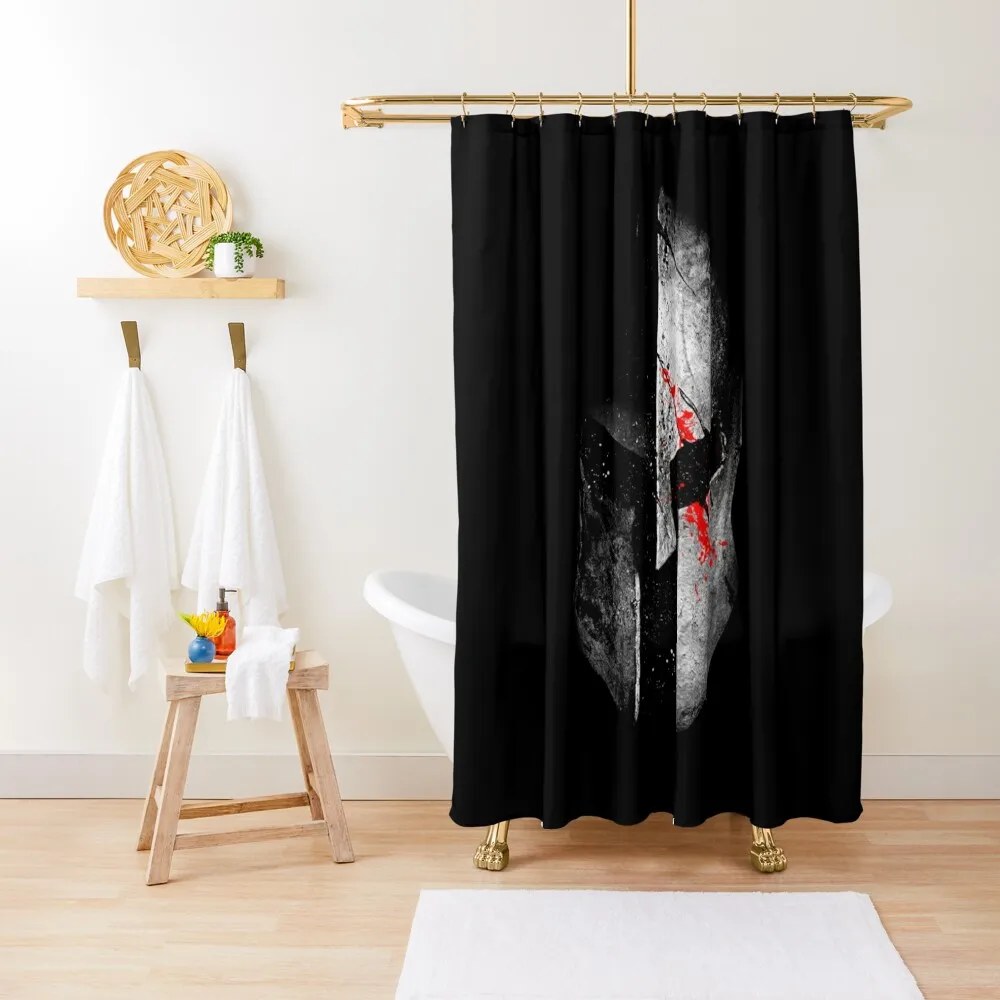 Spartan Classic T-Shirt Shower Curtain Modern Accessory Bathrooms Waterproof Bath And Anti-Mold Waterproof Fabric Shower Curtain