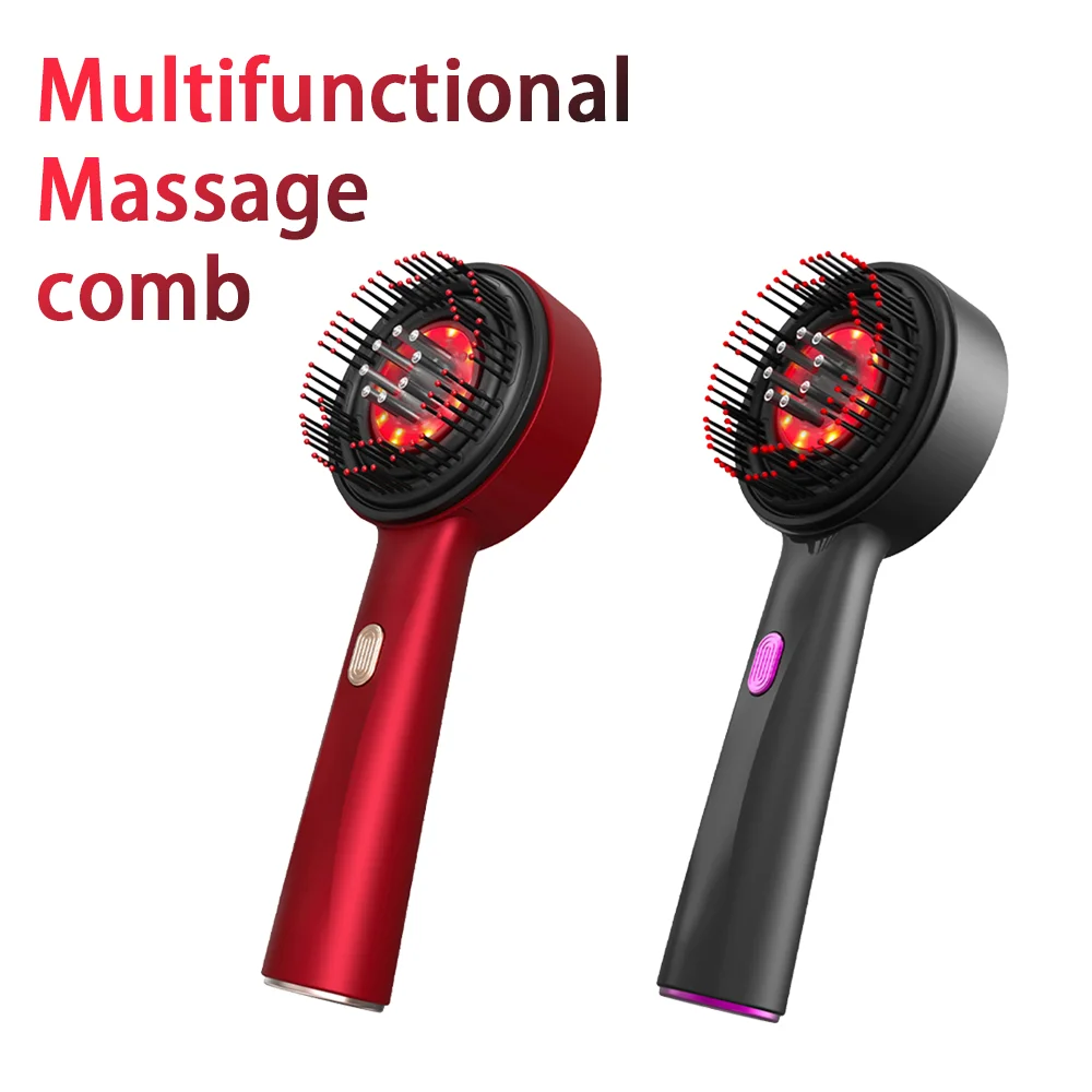 Electric Vibration Massage Comb Red Light Hair Growth Massage Scalp Brush Anti Hair Loss Liquid Oil Applicator Hair Care