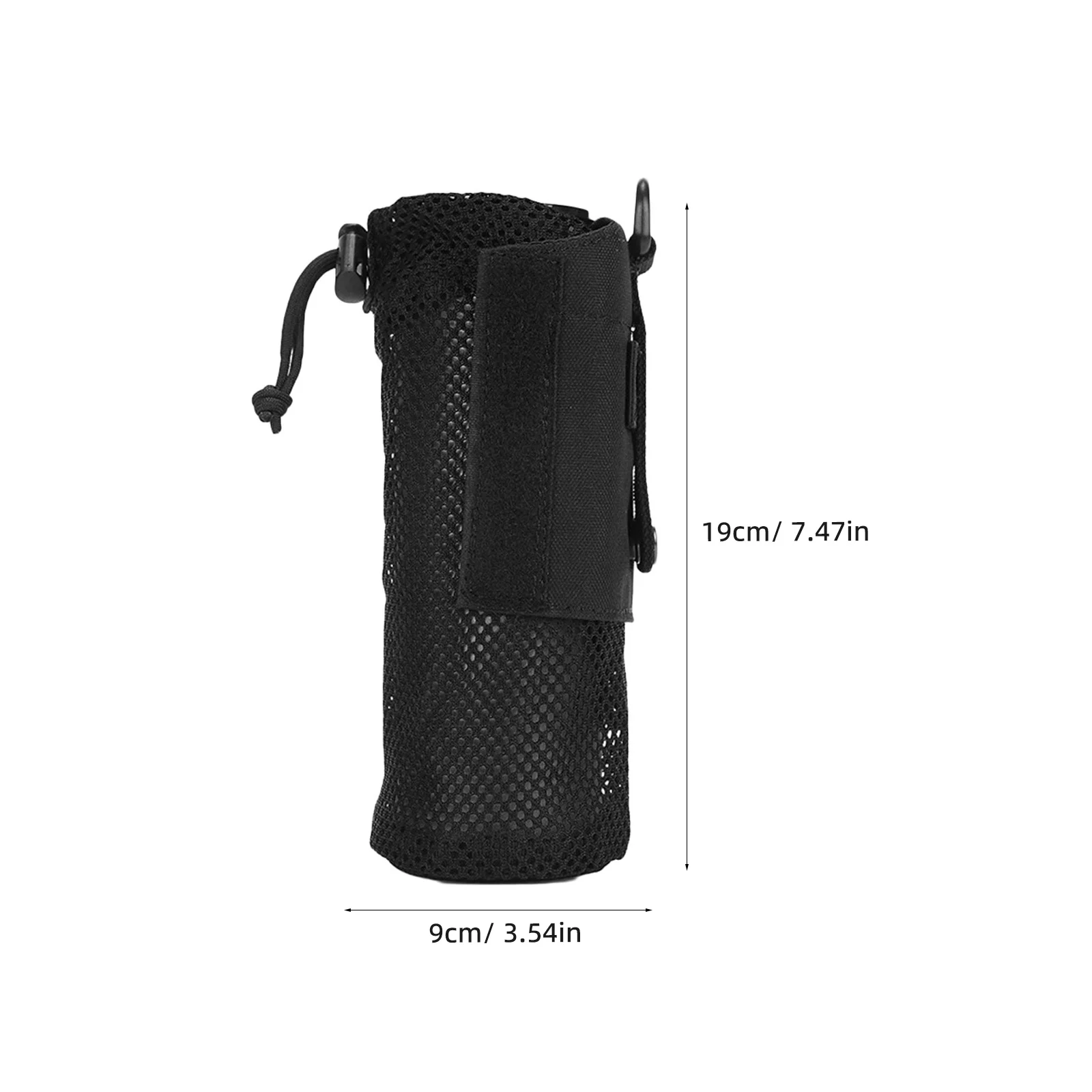 

Water Bottle Pouch Bag Compact Travel Holder for Camping Hiking Fishing Portable Sturdy 550Ml Capacity Mesh Base Hanging Buckles