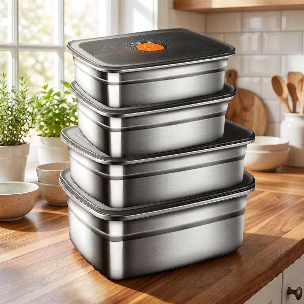 New Portable High Quality Stainless Steel Camping Lunch Box Leak-proof Sealed Preservation Box Microwave Suitable Large Capacity