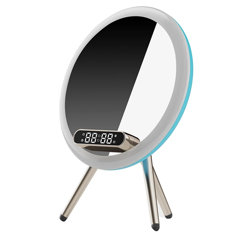 Magic Mirror Wireless Bluetooth Audio Speaker Desktop Fill Light Makeup Mirror AI Voice Control Desktop Speaker