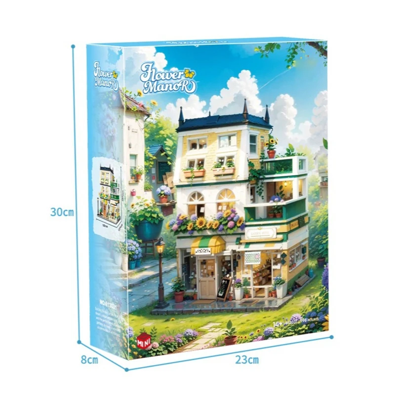 ZKZC City Streetscape Garden Hotel Series Building Block MOC บ้านดอกไม้โรแมนติกเด็กปริศนา DIY ของเล่นของขวัญวันเกิด